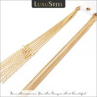 【Preflow ornament】 LUXUSTEEL 10ชิ้น/ล็อต45ซม. 5ซม. Chainswomen ผู้ชายสแตนเลสสตีลสีทอง1/2มม. เครื่องประดับ Accessorie