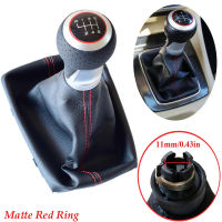 แหวนเงินความเร็ว56 Matte Chrome Gear Shift Knob Boot Gaitor สำหรับ Audi A4(2001-2008)B6(2001-2005)A6 C5 (2001) สำหรับ Seat Exeo 2011