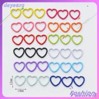 DOYOURS 300pcs สีสันสดใส แหวนกระโดดหัวใจเปิด โลหะสำหรับตกแต่ง 1412มม. แหวนเชื่อมโลหะ ป้องกันสนิมทน รูปหัวใจ ขั้วต่อแหวนกระโดดรูปหัวใจ สำหรับงานฝีมือ DIY