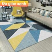 Thảm bali trải sàn phòng khách 1m6 x2m3 mẫu đa giác xanh có kèm ảnh thật