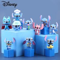 ของเล่นโมเดลตุ๊กตาสะสมสำหรับเด็ก Lio &amp; Stitch Angel Kawaii Mini Pvc อะนิเมะตุ๊กตาขยับแขนขาได้ Q Verison 10ชิ้น/เซ็ต