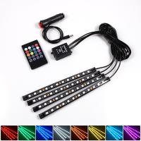 [ANYA Auto Parts] รถยนต์ USB LED RGB บรรยากาศแถบแสงการควบคุมเสียงระยะไกลภายในจัดแต่งทรงผมตกแต่ง RGB LED แบบไดนามิกแถบแสงโดยรอบ