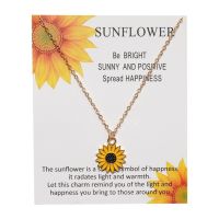Creative Small Daisy Necklace European and American Alloy Drip Oil Sunflower Pendant Clavicle Necklace Jewelry