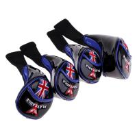 4Pcs Long Neck Golf Club Head Cover Wedge Iron Protect Headcover Blue Black