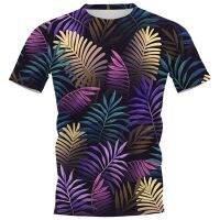 Polynesian Tropical Plant 3D Print Summer Mens T-shirt Cool Beach Wind O-neck Loose Sunny Personality Short Sleeve Quality Top
