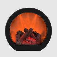 Simulation Fireplace Firewood Lanterns Lamp Desktop Ornaments Dynamic Vision 3D Flame Touch Switch Home Decoration Night Light