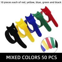 50pcs/100pcs Releasable Cable Ties Colored Plastics Reusable Cable ties Nylon Loop Wrap Zip Bundle Ties T-type Cable Tie Wire Cable Management