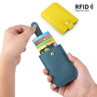 แฟชั่นเลดี้ RFID ป้องกันการโจรกรรมแปรงผู้ถือบัตรเครดิตกระเป๋าสตางค์สร้างสรรค์วาดหัวเข็มขัดกระเป๋ามินิเรียบง่ายถุงบัตรกระเป๋าผู้หญิงแบบพกพาบางกรณีบัตร