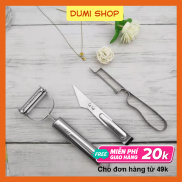 HCMSet 3 Dụng Cụ Gọt Rau Củ Inox Tiện Dụng Dao Bào Rau Củ Quả Dumi Shop