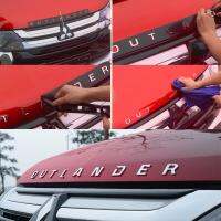 ตัวติดฝากระโปรงรถยนต์แต่งผลิตภัณฑ์รถยนต์สำหรับ Mitsubishi OUTLANDER PHEV Outlander 2010 2020 2016 2018สติ๊กเกอร์แต่งรถมิตซูบิชิ