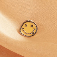 MUZHI Enamel Metal Smiley Face Brooch Pin For Women Black Yellow Cute Smile Pins Men Team Badge Brooch Jewelry Accessories Gifts