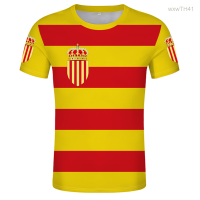 2023 NEW Catalonia Free Custom Shirt Name Number Barcelona T-shirt Text Print Girona Tarragona Lleida Manresa Spanish Apparel Size：s-5xl