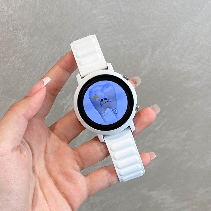 สายรัดซิลิโคนแม่เหล็กพร้อมเคสสำหรับ-samsung-galaxy-watch-6-5-5pro-4-40mm-44mm-45mm-watch-6-classic-watch-4-classic-watch-strap-สายรัดข้อมือสร้างสรรค์และเป็นส่วนตัว-42mm-43mm-46mm-47mm