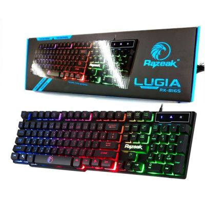 Razeak Backlighted Gaming keyboard รุ่น RK-8165 ไฟ LEDแสดงไฟรูปแบบ Rainbow