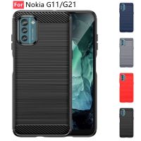 （ใหม่）สำหรับปก Nokia กรณี G11สำหรับ Nokia G11 Capas กันกระแทก Soft TPU กันชนคาร์บอนไฟเบอร์กรณีโทรศัพท์สำหรับ Nokia G 11 21 G11 G21 F Undas