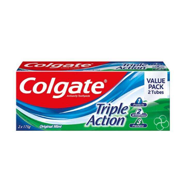 Colgate Triple Action Anti-Cavity Family Toothpaste 175g Twin Pack ...