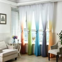 QICAI692 ไม่ธรรมดา พิมพ์ 3 มิติ การรักษาหน้าต่าง ผ้าม่าน แผงเดียว ตัวแบ่ง Sheer Voile Tulle