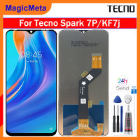 MagicMeta จอแท้สำหรับ Tecno Spark 7P/KF7อะไหล่ชิ้นส่วนจอสัมผัสแอลซีดีของเครื่องแปลงดิจิทัล LCD พร้อมกรอบกลางสำหรับ Tecno Spark 7P KF7j