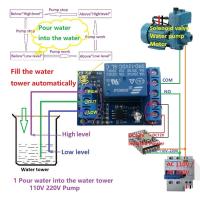 บอร์ดรีเลย์ควบคุมอัตโนมัติปั๊มน้ำแบบวาล์วน้ำปั๊มน้ำ Dc 12V สวิตช์เซ็นเซอร์ของเหลว