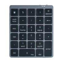 Keyboard Numerik อลูมิเนียมแม่พิมพ์ไร้สายบลูทูธ Numpad บางพกพาได้สำหรับ Windows แล็ปท็อปทางการเงิน