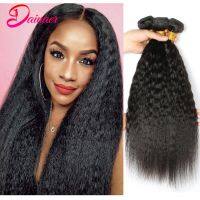 【HOT】▧☾✗ Kinky Straight Hair Bundles Human Weave 1/3/4 Yaki Extensions Thick End