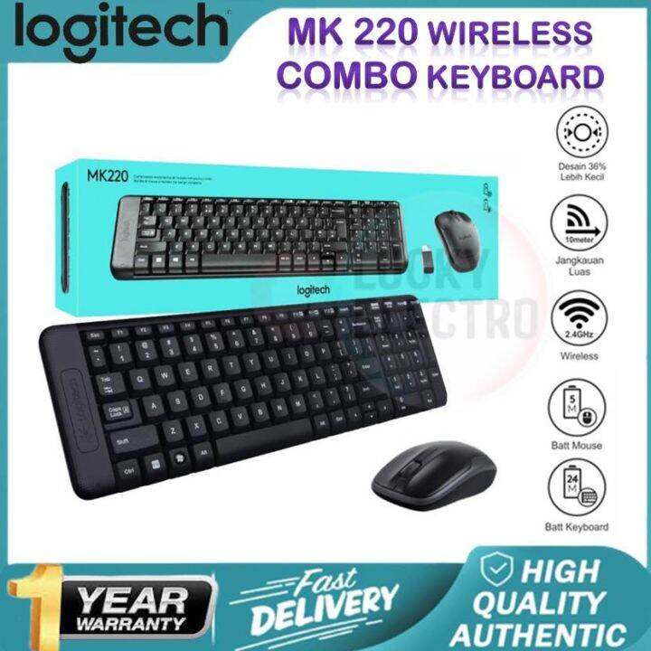 Logitech Wireless Mouse Keyboard MK220 Combo / MK 220 Wireless Ori
