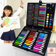 Bộ màu vẽ 150 chi tiết, Hộp viết màu sáng tạo cho bé gồm màu sáp, màu nước