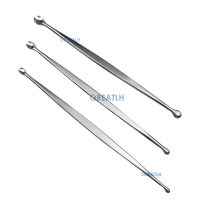 eChenZiWoDianZiKeJiYo สแตนเลส Volkman กระดูก Curette คู่ปลายรูปไข่และรอบเครื่องมือสัตวแพทย์กระดูก