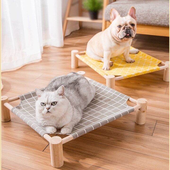 พร้อมส่ง-เตียงนอนสำหรับสัตว์เลี้ยง-ที่นอนสัตว์เลี้ยง-ที่นอนแมว-เตียงไม้แมว-อุปกรณ์สัตว์เลี้ยง-เปลนอนสำหรับสัตว์เลี้ยง-แข็งแรง