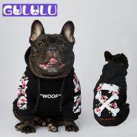 GULULU Pet Dog Clothes Stripe Pattern Luxury Dog Hoodies for Small Medium Large Dogs Winter Warm Puppy Clothing French Bulldog