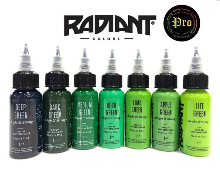 Radiant Colors Tattoo Ink 1 oz yellow green Lazada.co.th