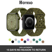 Hoyelo Silicone Woven Strap for Apple Watch Band Ultra 49mm 44mm 40mm 45mm 41mm 38mm 42mm Sport Loop Bracelet i Watch Series 8 7 6 5 4 3