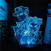 ✸✶✠ Anime JoJo Bizarre Adventure 3D Lamp Stone Ocean Jolyne Cujoh LED Illusion Night Light Room Decor Lampara Table Lampe Manga Gift