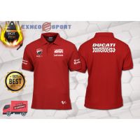 （all in stock）  2023 NEW -Premium PoloBaju Polo Motor Sport Ducati Team MotoGP 2023 Tshirt Graphic Tee(FREE NAME LOGO CUSTOM)