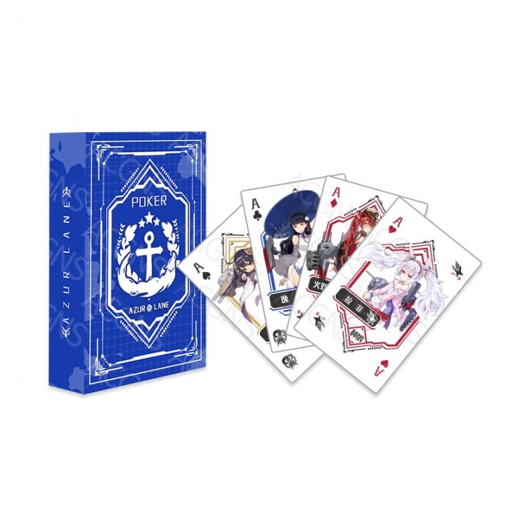 Anime Cartoon Azur Lane Cosplay Board Game Cards Hardcover Poker Toy ...