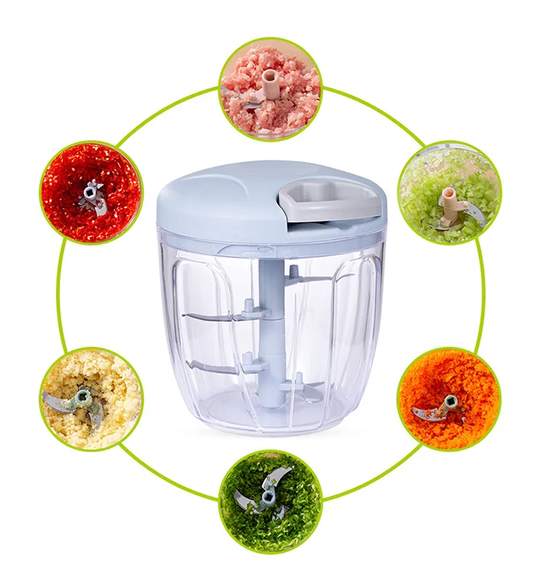 Kitchen Tools Powerful Mini Manual Food Chopper, Large, 900ml