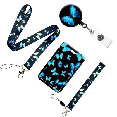 hot！【DT】☾  1PC Fashion Lanyard Card Holder Keychain Hanging Rope Neck ID Badge Campus Bank Cover
