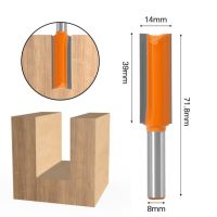 ก้าน8มม. 1ชิ้นมิลลิ่งไม้ตัดแกะสลักขนาดเส้นผ่าศูนย์กลาง14มม. บิตขลุ่ยตรงคู่คัทเตอร์ใช้กับไม้บิตเราเตอร์ทังสเตนคาร์ไบด์
