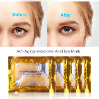 10pcs=5packs Gold Crystal Collagen Eye Skin Care Eye Patches For Dark Circles Puffiness Wrinkles And Bags Eye Pads