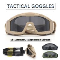 Outdoor Sports Protection Military Tactical Goggles Shooting Glasses Windproof And Sandproof Explosion-proof CS War Game 3 Lense