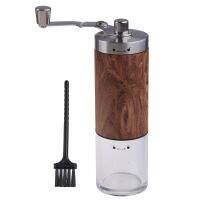 （HOT NEW）แบบพกพาลายไม้ HandCoffee Grinder SilverCoffeeBurr Mill Hand Crank Espresso For