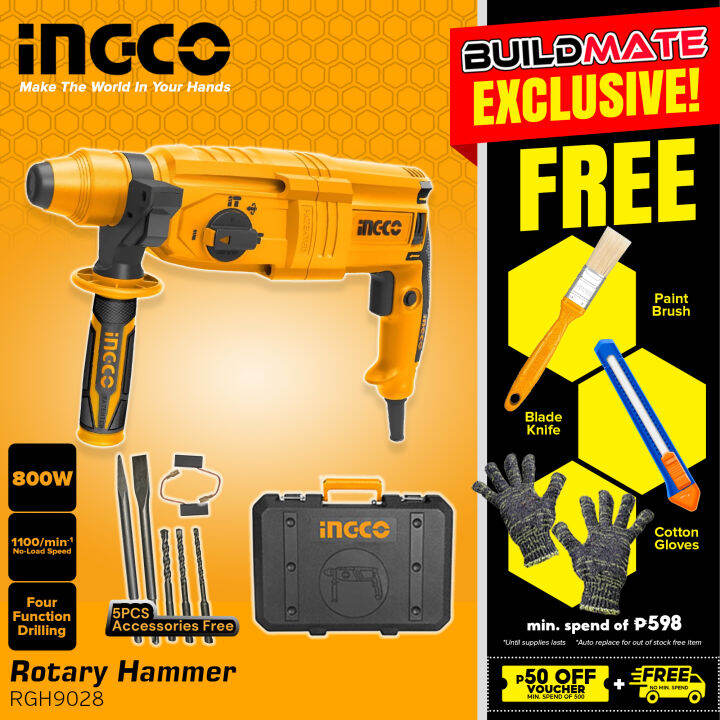 INGCO SDS Rotary Hammer Drill Plus System Engraver +FREE Drill Bits