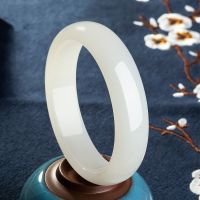 Genuine Natural White Jade Bangle Bracelet Charm Jewellery Fashion Accessories Hand-Carved Lucky Amulet Gifts