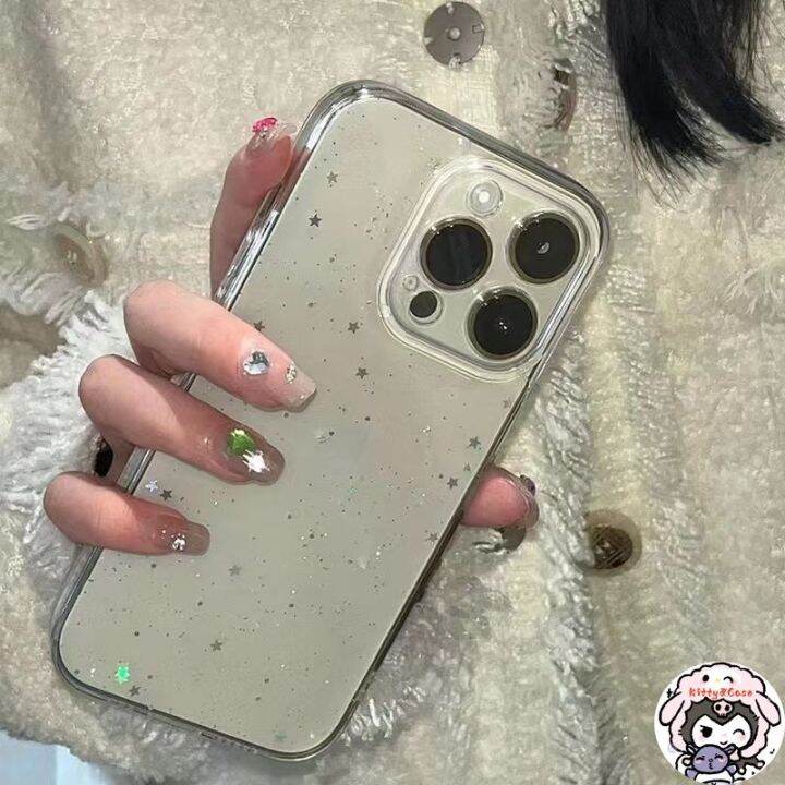 ganzha3965-สําหรับ-for-iphone-14-pro-max-เคสโทรศัพท์มือถือแบบนิ่ม-tpu-ใส-กันกระแทก-แต่งกลิตเตอร์-สําหรับ-iphone-13-12-14-pro-max-xs-xr-7-8-plus