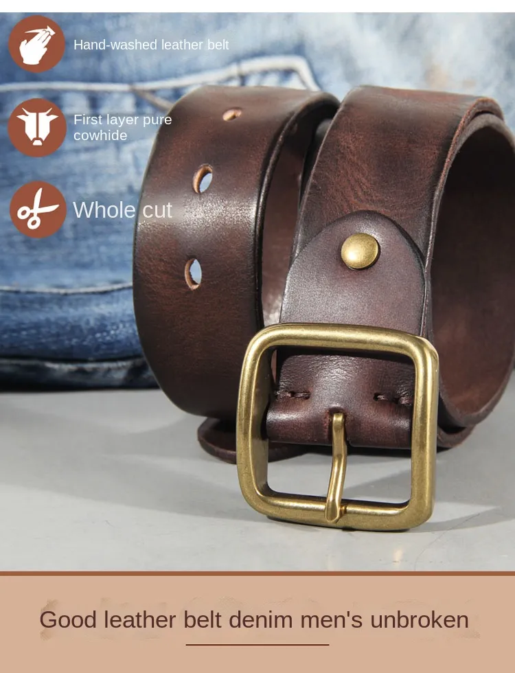 Leather Belts/Pin Buckle Copper Buckle Belt/Casual Youth Belt 