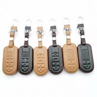 ❡ Genuine Leather Keychain Car Key Cover For Toyota Perodua Myvi Bezza / Daihatsu Tanto ZAD LA600S 2/4 Buttons Remote Control