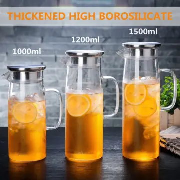 BUY NOW, 1000ML-1500ML Thickened Glass Lid Water Bottle