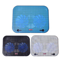 OKER HVC-632 CoolingPad พัดลมรองโน๊ตบุ๊ค ขนาด 14-17 นิ้ว 2 ใบพัด (Black/Blue/White)