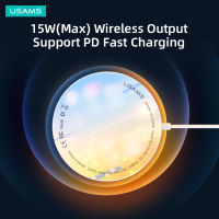 (ร้อน) USAMS Qi 15W Super Thin Magnetic Wireless Charger พร้อมสายเคเบิลสำหรับ 12 Series Xiaomi Fast Charge เครื่องชาร์จศัพท์