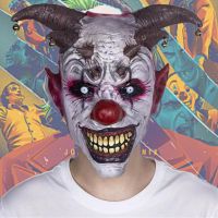 Clown Costume Horror Halloween Cosplay Joker Bell Mask Full Face Realistic Latex Mascaras Masquerade Head Festival Accessories